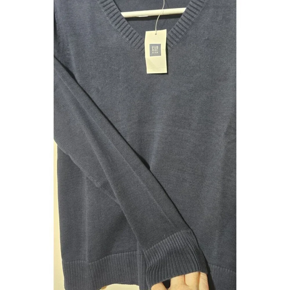 Gap Kids Girls Sweater Sz 10 Long Sleeve Black Preppy Classic V-Neck Breathable